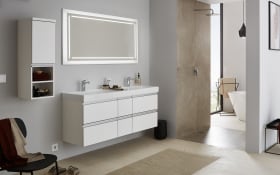 LED-Flächenspiegel c!puro, weiß, 150 x 74 cm