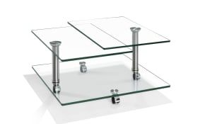 Couchtisch 8396, Klarglas, inkl. schwenkbarer Tischplatten