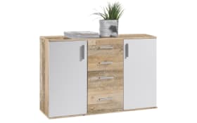 Kommode Charly, Holz-Nachbildung/weiß, 120 x 82 cm 