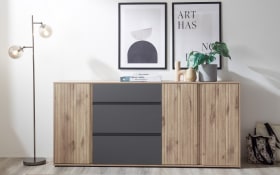 Sideboard Novara, Viking Eiche-Nachbildung/grau