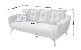 3-Sitzer Baggio, silber