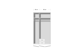 Drehtürenschrank Malta, weiß, 120 cm