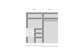 Schwebetürenschrank Saigon, Plankeneiche, 225 x 210 cm