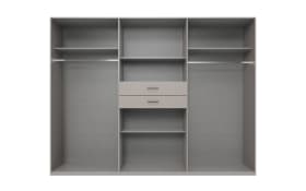 Drehtürenschrank Düsseldorf, grau, 270 x 208 cm, inkl. Spiegelfront