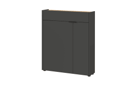 Mehrzweckschrank GW-Ameca, graphit/Eiche-Nachbildung, inkl. Softclose Funktion 