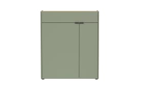 Mehrzweckschrank GW-Ameca, taupegrün/Eiche-Nachbildung, inkl. Softclose Funktion 