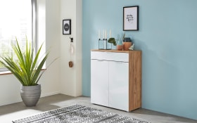 Kommode GW-Telde, weiß/Eiche Nachbildung, 89 cm, inkl. Softclose Funktion 