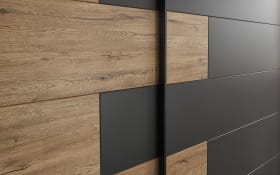 Schwebetürenschrank Linea, Bartex Eiche/graphit, 270 x 211 cm