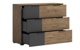 Kommode Linea, Bartex Eiche/graphit, 120 x 89  cm