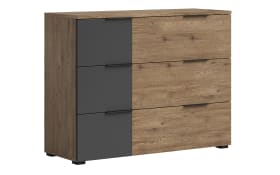 Kommode Linea, Bartex Eiche/graphit, 120 x 89  cm