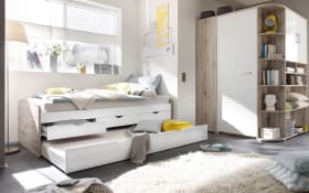 Tandemliege Nessi, Sandeiche-Nachbildung/weiß