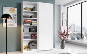 Schwebetürenschrank Fast, weiß, 125 x 195 cm