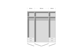 Drehtürenschrank Valencia, weiß, Korpus Artisan-Eiche, 206 x 195 cm