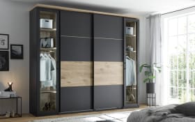 Kleiderschrank Smoothy, anthrazit/Viking Eiche-Nachbildung, 267 x 225 cm