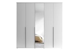Drehtürenschrank Kevo, weiß, 225 x 225 cm, inkl. Spiegeltür