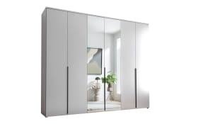 Drehtürenschrank Kevo, weiß, 270 x 225 cm, inkl. Spiegeltüren