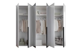 Drehtürenschrank Kevo, weiß, 270 x 225 cm, inkl. Spiegeltüren