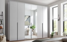 Drehtürenschrank Kevo, weiß, 270 x 225 cm, inkl. Spiegeltüren