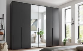 Drehtürenschrank Kevo, graphit, 270 x 225 cm, inkl. Spiegeltüren