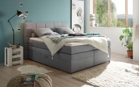 Boxspringbett Tacoma 3, Soro grau, 180 x 200 cm, inkl. Topper und Bettkasten