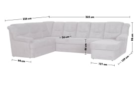 Wohnlandschaft Orion, grau, 2-Sitzer links