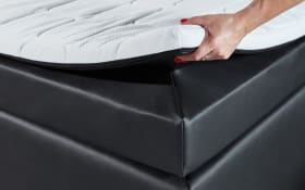 Boxspringbett BX2210 Chilton, schwarz, 180 x 200 cm, inkl. LED-Fußbeleuchtung