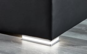 Boxspringbett BX2210 Chilton, schwarz, 180 x 200 cm, inkl. LED-Fußbeleuchtung
