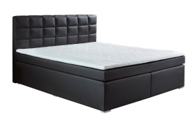 Boxspringbett BX2210 Chilton, schwarz, 180 x 200 cm, inkl. LED-Fußbeleuchtung