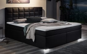 Boxspringbett BX2210 Chilton, schwarz, 180 x 200 cm, inkl. LED-Fußbeleuchtung