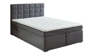 Boxspringbett BX2210 Chilton, grau, 140 x 200 cm, inkl. LED-Fußbeleuchtung