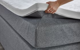 Boxspringbett Krems, silber, 140 x 200 cm, inkl. Bettkasten
