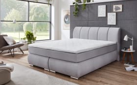 Boxspringbett Graz, silber, 180 x 200 cm, inkl. Topper