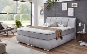 Boxspringbett Graz, silber, 180 x 200 cm, inkl. Topper