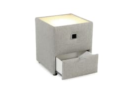 Nachttisch Lancy, hellgrau, 45 x 53 cm