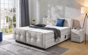 Boxspringbett Paloma 180, hellgrau, 180 x 200 cm, inkl. motorischer Verstellung