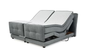 Boxspringbett Paloma 180, Grau, 180 x 200 cm, inkl. motorischer Verstellung