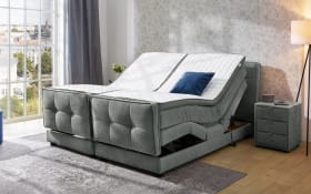 Boxspringbett Paloma 180, Grau, 180 x 200 cm, inkl. motorischer Verstellung
