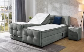 Boxspringbett Paloma 180, Grau, 180 x 200 cm, inkl. motorischer Verstellung