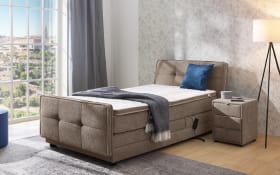 Boxspringbett Paloma 120, braun, 120 x 200 cm, inkl. motorischer Verstellung