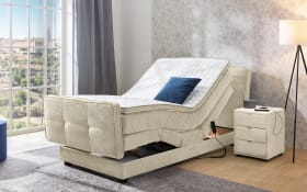 Boxspringbett Paloma 120, beige/braun, 120 x 200 cm, inkl. motorischer Verstellung
