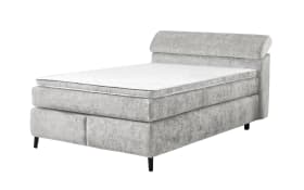 Boxspringbett Diva 140, hellgrau, 140 x 200 cm, inkl. Kaltschaumtopper