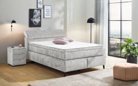 Boxspringbett Diva 140, hellgrau, 140 x 200 cm, inkl. Kaltschaumtopper
