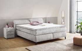 Boxspringbett Diva 180, hellgrau, 180 x 200 cm, H3, inkl. Kopfteilverstellung