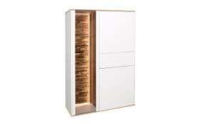 Highboard Faro, weiß/Asteiche, 147 cm, inkl. Push-to-Open Funktion