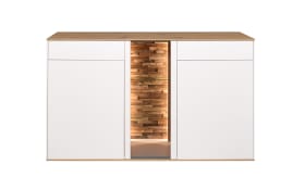 Sideboard Faro, weiß/Asteiche, 90 cm, inkl. Push-to-Open Funktion