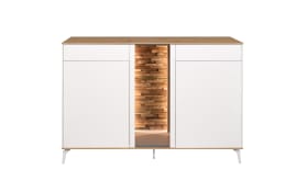 Sideboard Faro, weiß/Asteiche, 105 cm, inkl. Push-to-Open Funktion