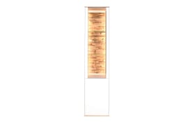 Standvitrine Faro, weiß/Asteiche, 180 cm, inkl. Push-to-Open Funktion