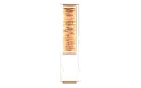 Standvitrine Faro, weiß/Asteiche, 188 cm, inkl. Push-to-Open Funktion