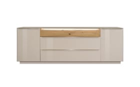 Lowboard Nova, kaschmir/Eiche massiv, inkl. Griffbeleuchtung