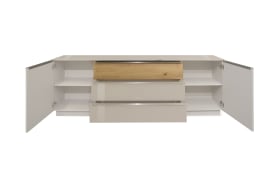 Lowboard Nova, kaschmir/Eiche massiv, inkl. Griffbeleuchtung